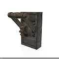 Vintage Industrial Mechanical Equipment With Metal Structure Gear Lever And Rustic Design