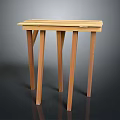 Wooden Household Table With Rectangular Top And Four Slender Legs