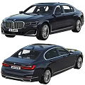 Black BMW Luxury Sedan Exterior Design Front and Rear Views