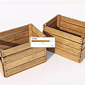 Two Open Wooden Crates With Slatted Structure For Storage And Decor 3d model