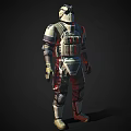 Futuristic Biological Warrior Character Wearing Detailed Armored Suit With Sci Fi Elements