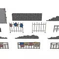 Different Types Of Outdoor Fence Clothesline Stone Wall Steps Components