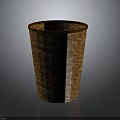 Woven Animal Shaped Brown Trash Bin With Classic Design For Home Use