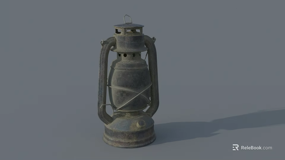 Vintage Metal Outdoor Lantern Featuring Classic Design and Portable Handle for Outdoor Use 3d model 