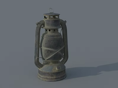 Vintage Metal Outdoor Lantern Featuring Classic Design and Portable Handle for Outdoor Use 3d model
