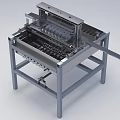 Industrial Equipment With Metal Frame Conveyor Belt And Mechanical Components