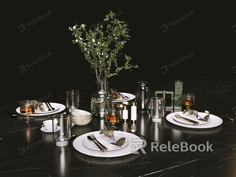 Modern Tableware Tableware Ornaments Combination model