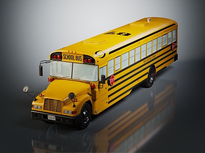 Modern school bus school bus 3d model