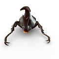 Modern unicorn rhinoceros beetle triangle beetle shell insect 3d model