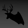 Realistic Deer Head Taxidermy Mount Isolated on Gray Background for Home Decoration