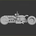 Shiny Chrome Custom Motorcycle With Exposed Engine Large Wheels And Reflective Surface Design