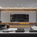 Modern Living Room Interior Design With Sofa Coffee Table Abstract Artwork And Wooden Walls