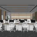 Modern public office area 3d model