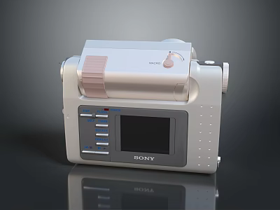 Sony Portable Electronic Device With White And Gray Design Digital Screen And Buttons 3d model