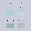 Various Glass Railings Designs With Transparent Panels And Different Frame Structures 3d model
