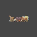 Assorted Animal Figures Collection Including Camels Elephants Sheep and More on Blue Background