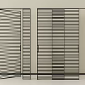 Modern Sliding Doors With Vertical Slats Black Frame Interior Space Divider 3d model