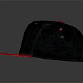 Black Cap With Red Brim And Red K Letter Design For Daily Use