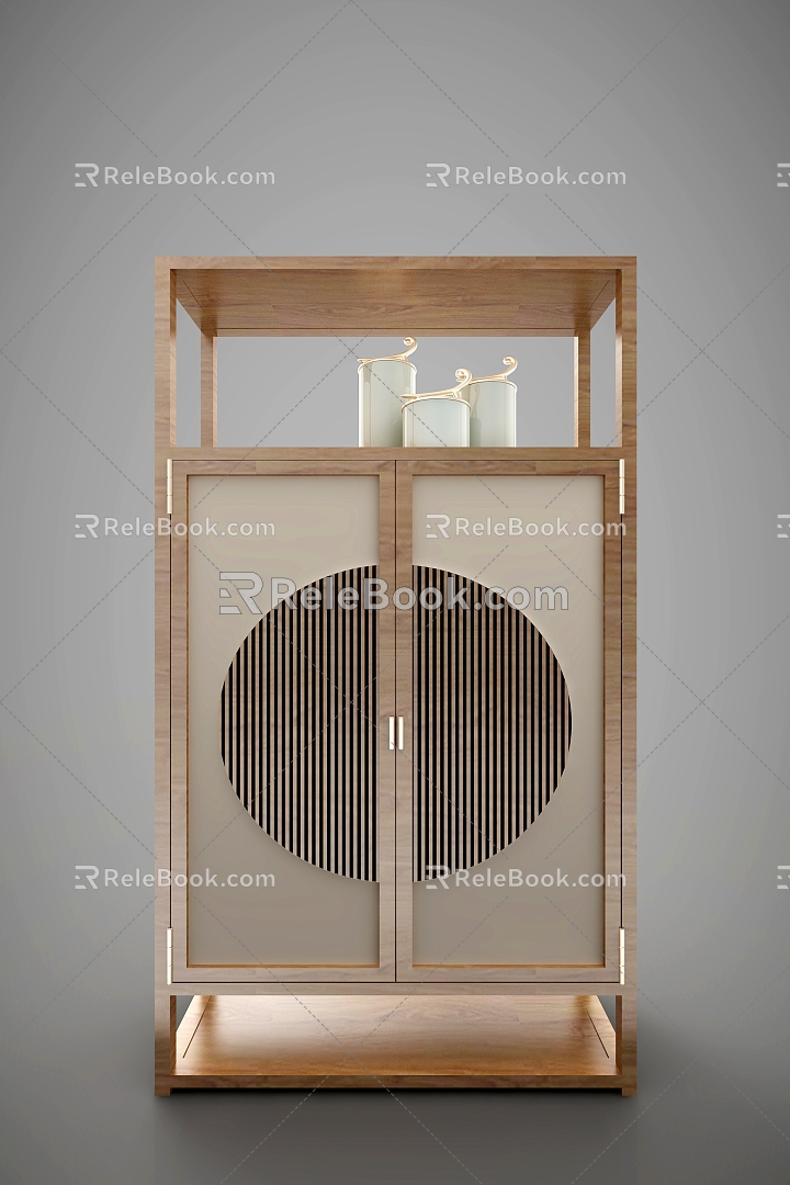 New Chinese Style Storage Cabinet Tea Cabinet Decorative Cabinet Side Cabinet Antique Cabinet 3d model