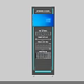 Advanced Smart Machine With Blue Display Screen And Internal Storage Shelves 3d model