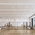 Spacious Fitness Dance Studio with Large Mirrors Barre Yoga Balls Wooden Flooring and Bright Windows