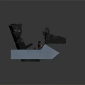 Detailed 3D Model of Mechanical Control Console With Buttons Screens and Structural Components
