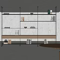 Modern Metal Frame Shelf Unit with Multiple Shelves for Books Decorative Bowls and Storage
