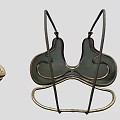 Green Bra Style Top With Gold Curved Decor And Ring Accessory