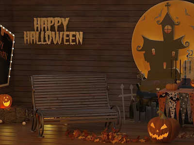 Modern Beauty Halloween Window 3d model