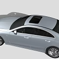 Silver Mercedes Coupe With Sleek Design Front Grille And Alloy Wheels