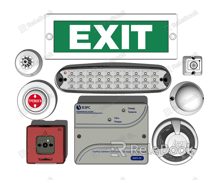 modern fire fighting equipment fire alarm system smoke rod alarm safety exit model