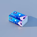 Soft Facial Tissue Boxes With Blue Packaging And White Flower Patterns For Home Use 3d model