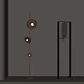 Modern Floor Lamps With Golden Frame Three Spherical Lamps And Rectangular Design 3d model