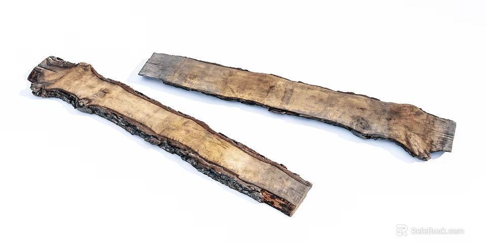 Natural Stone Wood Decorative Planks with Solid Texture and Handcrafted Edges 3d model