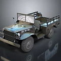 Vintage Military Truck With Open Cargo Bed Metal Rails And Classic Grille Design