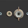 Decorative Vases In Various Sizes With White And Light Blue Colors And Gold Accents
