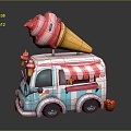 Modern Ice Cream Truck Food Truck Food Vending Truck Mobile Food Truck 3d model