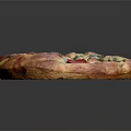 Golden Crust Pizza Topped With Cherry Tomatoes Olives And Fresh Basil