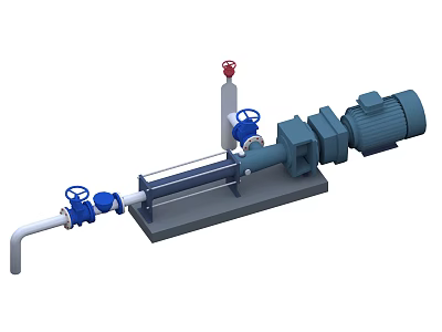 Industrial Pump Equipment with Motor Pipeline Valve and Stable Base Frame 3d model