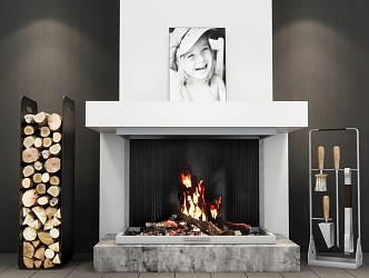 Modern Fireplace 3d model