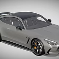 Sleek Silver Mercedes AMG GT Sports Car With Black Roof And Alloy Wheels