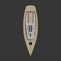 White Sailboat With Red Bottom And Tall Mast For Water Transportation