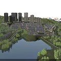 Scenic Detached Villas with Lake View Green Trees and Nearby High Rise Buildings
