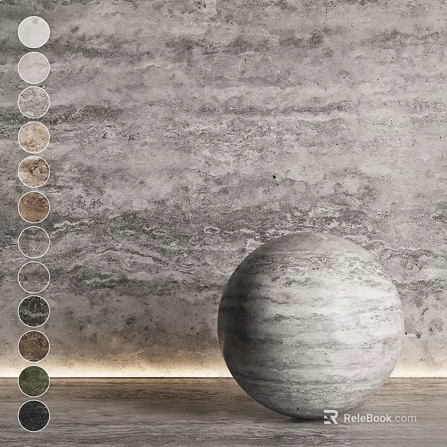 Spherical Stone Construction Component With Multiple Color Samples And Textured Background Design 3d model 
