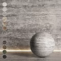 Spherical Stone Construction Component With Multiple Color Samples And Textured Background Design