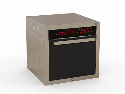 Modern Electric Oven Kitchen Appliance With Digital Control Panel And Black Glass Door 3d model