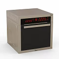 Modern Electric Oven Kitchen Appliance With Digital Control Panel And Black Glass Door