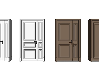 Modern child and mother door entry door child and mother door wooden door 3d model