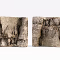 Natural Stone and Wood Textured Surfaces with Rough Structural Design Elements 3d model