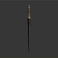 Ornate Historical Sword With Intricate Golden Hilt And Polished Silver Blade